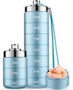 Mossime Metal Pill Organizer Weekly, Stackable impermeabile Travel Pill Box, Grande lega di alluminio Pill Case Container, BPA Free 7 Day Daily Medicine Organizer per Vitamin, Fish Oil, Supplemento