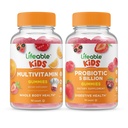 Lifeable Multivitamin Kids + Probiotici 5 miliardi di bambini, Gummies Bundle - Grande degustazione, Supplemento di vitamina, Senza glutine, OGM libero, pancia masticabile