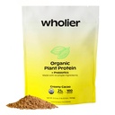 wholier Organic Plant Protein + Prebiotici. Proteine Vegane pulite. 21g di proteine. 14 Ingredienti vegetali reali. Fibra prebiotica. Niente aromi naturali, gomme o riempitivi. Cremoso Cacao (1 lb. 4 oz.)