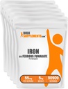 BulkSupplements.com Ferrous Fumarate Powder - Minerale essenziale, Supplemento di ferro per gli uomini e le donne - Gluten Free, 55mg per porzione, 1kg (2.2 lbs) (Pack of 5)