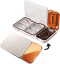 MURRI&MURRDI Pill Organizer con Pill Splitter Cutter, 4 scomparti Small Portable Medicine Case for Purse Pocket, Pill Vitamin Dispenser Holder, Bianco