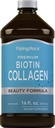 Piping Rock Liquid Collagen e Biotin 16 fl oz | Premium Beauty Formula Supplement | Tipo 1 e 3 | Berry Flavor | Non OGM e Gluten Free