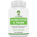 VitaMonk Low Dose Caffeina e Theanine - No Jitters, No Crash- Microdose di Caffeina L Theanine Pills con Caffeina Theanine e Theobromine - 25 mg di caffeina, Pillole di caffeina L Theanine - 60 Caps