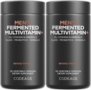Codeage Men’s Daily Multivitamin – 25+ Vitamine essenziali e minerali, Cibi integrali organici, Probiotici, Omega-3, Zinco, Vitamine A, B, C, D, E & K, 2 Pack