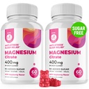 Magnesio Gummies Senza Zucchero - Integratore di Magnesio Calma per Bambini, Supporta sonno riposante, Zucchero Magnesio Citrato Gummies per Bambini & Adulti (120 Conte)
