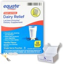 Pillole per intolleranza al lattosio - Equate Fast Acting Relief Vanilla Flavor, 32 compresse masticabili, Lactaid Chewables, Lactase Enzyme (Pack of 1), Boxed by Fusion Shop Store
