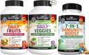 BioSchwartz Daily Fruits and Veggies Supplemento per donne e uomini (2 mesi di fornitura) Plus 7 in 1 Integratore di supporto immunitario con antiossidanti (2 mesi di fornitura)
