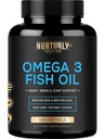 Omega 3 Fish Oil 2000mg, 800mg EPA e 600mg DHA - Enteric Coated e Burpless - Supporta il cervello, e il cuore - Burpless, Non OGM, 3rd Party Lab Tested e NSF Certified - 120 Softgels
