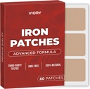 Patch di ferro (Pack of 60) - Patch naturale al 100% per le donne e gli uomini - con Biotin - Energy, Focus & Body Support - Formula potenziata