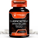 Quercetina con supplemento Bromelain - 1500mg - Supporto Immune e capsule di salute del cuore per gli uomini e le donne, integratori di quercetina aiuta a sostenere il sistema comune e respiratorio sano - 120 Conte