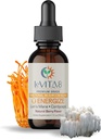 LeVITA8 Premium Mushroom Drops for Adults - 100% Natural Berry Flavor - Synergistic Blend of Lions Mane Liquid, Cordyceps Extract & B12 - Fast Absorbing Drop (1oz, 30 giorni di alimentazione)