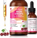 Supplemento di ferro per le donne gocce: Supplemento di ferro liquido con vitamina C B12 e acido folico di assorbimento dell'energia Supporto non costipante Formula Vegan Gocce senza zucchero