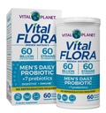 Vital Planet - Probiotici Vital Flora per gli uomini, 60 miliardi di CFU, 60 Diverse Strains, 7 Prebiotici Organici, Men’s Daily Shelf Stable Probiotics for Immune Support, Gas Relief, Digestive Health 60 Capsule