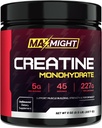 Polvere monoidrata della creatina, micronizzata, 5g per il servizio, non aromatizzata e altamente solubile, nessun filler, costruire il muscolo e migliorare le prestazioni per gli uomini e le donne, 45 Serve