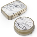 Pillola Case Pill Box con Specchio Retro Piccolo Pillola Case per Purse o Pocket Bronze Pill Box o Vitamine, Olio di Pesce, Integratori, Pillola Containe Regali di viaggio(2PCS)