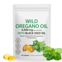 Olio di origano Softgels - Olio di origano selvatico 6000mg con olio di semi nero 200mg capsule, 120 conte, Potente Carvacrol & Thymoquinone, Non OGM, Latticini Free, Gluten Free