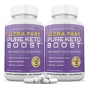 Laboratori giustificati (2 Pack Ultra Fast Pure Keto Boost Pills 1275MG Nuova e migliorata Formula Contiene Aceto di Mele Aceto Extra Vergine Olio di Oliva Polvere Verde Tea Leaf 120 Capsule