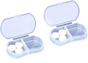 2PCS Pill Case Organizer, Contenitori giornalieri AM & PM, Porta medicine, Ideale per il farmaco, Vitamina, Supplemento, Perfetto per il viaggio, Ideale per la borsa (bianco)
