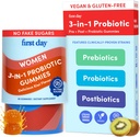PRIMO GIORNO Donne 3-in-1 Probiotici Gummies – Prebiotico + Probiotico + Supplemento postbiotico – Supporta la salute digestiva e orale, Funzione immunitaria & livelli di energia – alimentazione di 30 giorni