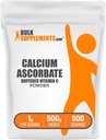 BulkSupplements.com Polvere di ascorbuto di calcio - Supplemento di vitamina C tamponato, polvere di calcio - Vegan & Gluten Free, 1g per porzione, 500g (1.1 lbs) (pacchetto di 1)