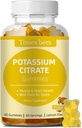 Gummie di potassio per bambini adulti, senza zucchero, Gambe di sostegno &amp; salute del muscolo &amp; del cuore, elettrolita vitale, come Citrato di potassio, migliori Gummie di potassio per pietre, vegano, non OGM, aroma di limone, 60