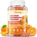 Calcio Magnesio Zinco Gummies con Vitamina D3 & K2 - Magnesio ad alto assorbimento Glycinate 400mg - Supplemento di calcio libero da zucchero - Supporto Nerve Muscle Mood & Immunity - per Adulti Uomini Donne Bambini