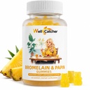 Bromelain Papain Enzyme Gummies Supplemento: Bromelain 500MG con Gummie di Querectin per bambini adulti, Bromelain organico Papaya Enzymes Chewable per supporto digestivo Immunity Antioxidant Vegan 60CT