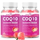2 Pack CoQ10 Gummies 250mg, Plus Omega-3, Vitamina B3 & Zinc, Magnesio - Alto assorbimento Coenzima Q10 Integratori per la salute del cuore, energia cellulare, & supporto antiossidante, 120 Conte