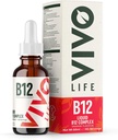 Vivo Life - Vitamina B12 Complex, Supplemento di salute ad alta potenza, Gocce di liquido di aroma d'arancia, 60ml, 60 Serve