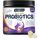 Probiotici per cani, Probiotici per cani e enzimi digestivi, Plus Omega-3 per la pelle prurito, Prebiotici 3-in-1 per la salute digestiva, Vitamine e Integratori per la salute immunitaria, 120 Biti