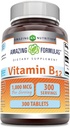 Incredibile formula Vitamina B12 Supplemento | 1000 Mcg per Serving | Compresse | Non OGM | Gluten-Free | Made in USA (1 Confezione, 300 Conte)