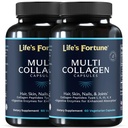 Multi Collagen Peptides tipi I, II, III, V & X capsule proteiche idrolizzate – Grass-Fed, Blend with Digestive Enzyme – per pelle, capelli, unghie, articolazioni & salute del fegato, non aromatizzato (60 conteggio (pacchetto di 2))