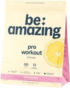 BE AMAZING Pre Workout Powder, Vegan Supplement con 125 mg di caffeina naturale, Ashwagandha e Adaptogens, Zucchero Free Drink Mix per gli uomini e le donne, senza glutine, non OGM, Limonata rosa, 30 Servings