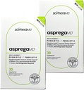 Asprega 30CT - Probiotico + Prebiotico Supplemento | 17 Strains, 35 miliardi di CFU | Rilascio ritardato | Saccharomyces Boulardii | per uomini e donne | da ScimeraMD, 2-Pack