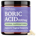 Assortimenti di acido borico per le donne 600mg | pH Balance, Vaginal Odor & Itching | Igiene femminile & Intimate Health Support | Acido Borico per le donne Vaginal Suppositories | Unscented, Vegan | 30 Ct