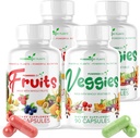 Integratore giornaliero di frutta e verdura - 360 capsule per 60 giorni, Superfood senza OGM e glutine con vitamine naturali - Alimentato da piante, 4-Pack