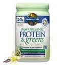 Vaniglia di proteine organiche e verdi di giardino di vita - polvere proteica vegana per le donne e gli uomini, piante e proteine di pea, verdi e probiotici, Gluten Free Low Carb Shake fatta senza latticini 20 Serve