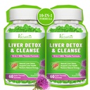 Gummie per la riparazione del disintossicazione del fegato, Gummie per cardo con carciofo, Dandelion per il supporto del fegato, Vegan & Non OGM, Gelatin-Free, Sapore di mele 120ct
