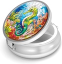 Pill Box-3 Compartment Piccolo caso di pillole per il contenitore di viaggio del supporto del tubo del metallo del vaso &amp; della tasca per il supporto del metallo per contenere i supplementi Vitamine BPA-Free (Seahorse)