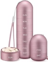 Zannaki Metal Moisture Proof organizzatore settimanale di pillole, lega di alluminio impilabile BPA Free Travel Trekking 7 giorni Pill Box Custodia impermeabile e grande scomparto per tenere pillole, vitamine, olio di pesce, integratori