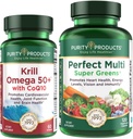 Prodotti di purezza Bundle - Krill Omega 50+ con CoQ10 + Verde Multi perfetto