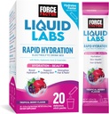 Force Factor Liquid Labs Beauty, Hydration Packet per capelli più forti, pelle e unghie. Elettroliti in polvere con acido ialuronico, biotina e Ceramides. Tropical Berry Flavor, 20 Stick Packs