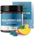 Gummie di acido ialuronico HERBAMAMAMA - 250 mg di acido ialuronico puro per capelli, pelle e supporto per unghie - Vegan, supplemento di elasticità della pelle non OGM - 60 pectin-Based Mango-Flavored Chews