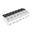 EZY DOSE Settimanale (7-giorni) Caso giornaliero AM/PM Pill, Medicina Planner, Vitamin Organizer, Contenitore Supplemento, Piccoli scomparti pop-out, Progettato per viaggiare, 2 volte al giorno, Nero e Chiaro