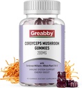 Cordyceps 2000mg Gummies, Funghi Integratori di erbe, Cordyceps Estratto di funghi - Cordyceps Mushroom Gummies, Energia naturale (60 Conte)