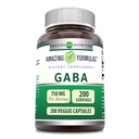 Incredibile formula GABA 750mg Per Serving Veggie Capsule Supplemento | Non OGM | Gluten Free | Made in USA | Ideale per vegetariani (200 Conte)