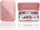 Organizzatore di viaggio Pill Moisture impermeabile piccolo contenitore di pillole per tasca 6 scomparti contenitore portatile della vitamina del contenitore del contenitore della pillola, rosa
