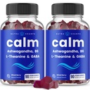 NutraChamps Calm Gummies, Stress Gummies Supplement con Ashwagandha, L-teanina, GABA, Vitamina B6 & Lemon Balm, 90 Gummies (Pack of 2)