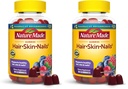 Pelle e chiodi per capelli naturali con Biotin 2500 mcg, Integratore alimentare per capelli sani, Supporto per pelli e unghie, 90 Gummies, 45 giorni di alimentazione (Pack of 2)